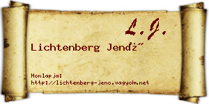 Lichtenberg Jenő névjegykártya
